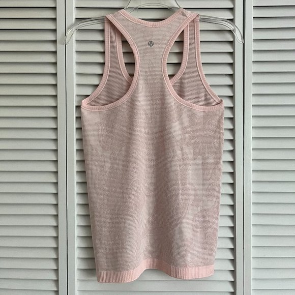 Lululemon Run: Swiftly Tech Racerback *Paisley Heathered Pretty Pink size 4 rare - Picture 5 of 10